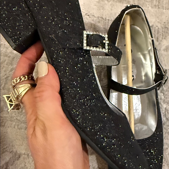 Nina Sparkling Black Mary Jane Flats - Picture 3 of 3